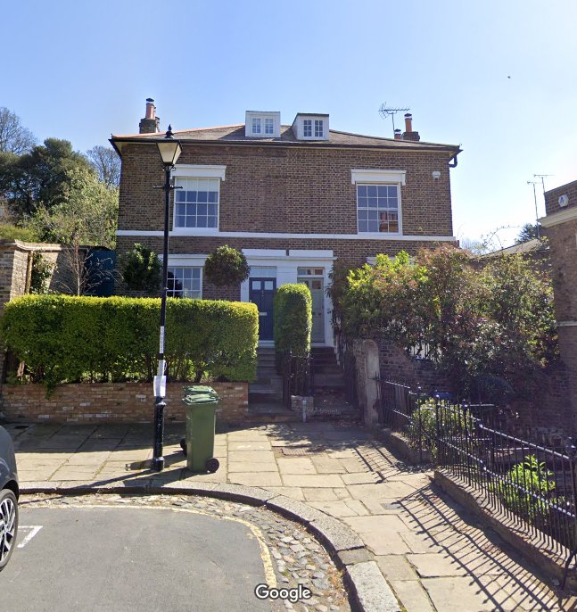 20 Luton Place, Greenwich — George's home, where his ashes were scattered