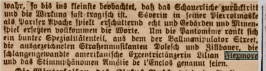 Berliner Tageblatt review naming Lily Flexmore September 5th, 1909