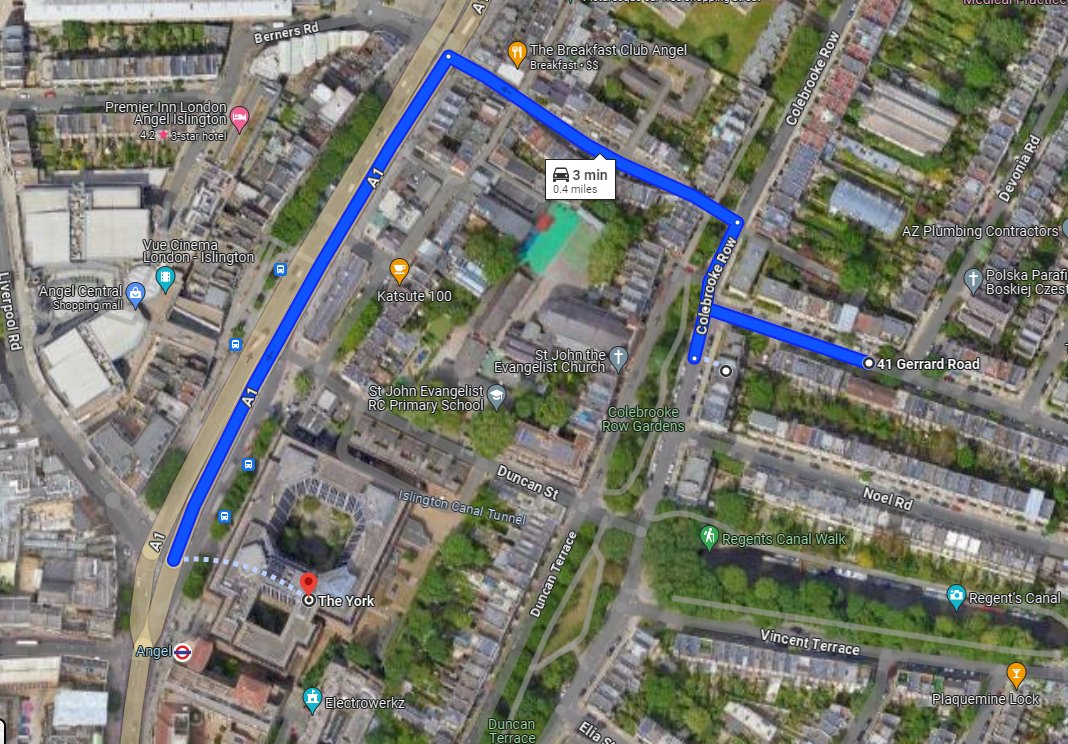 Map of local pubs near Colebrooke Row