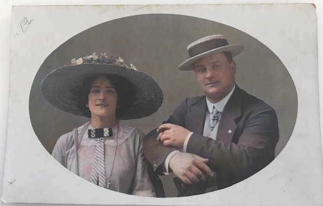 Ellen Mary Ann Dunn with her elder brother John Joseph Dunn — colourised portrait