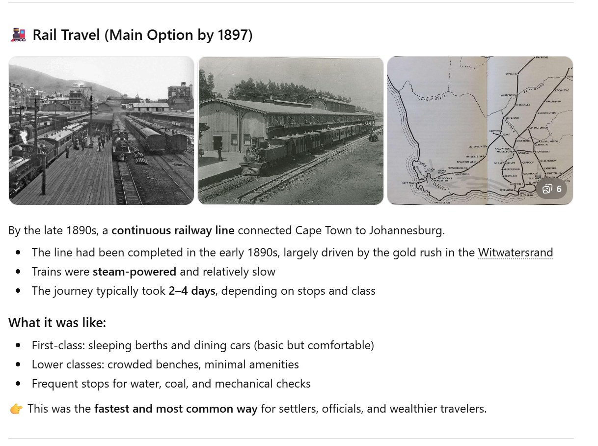 Rail travel in South Africa 1897 — Cape Town to Johannesburg
