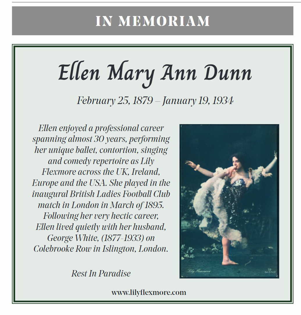In Memoriam Ellen Mary Ann Dunn The Stage January 2023